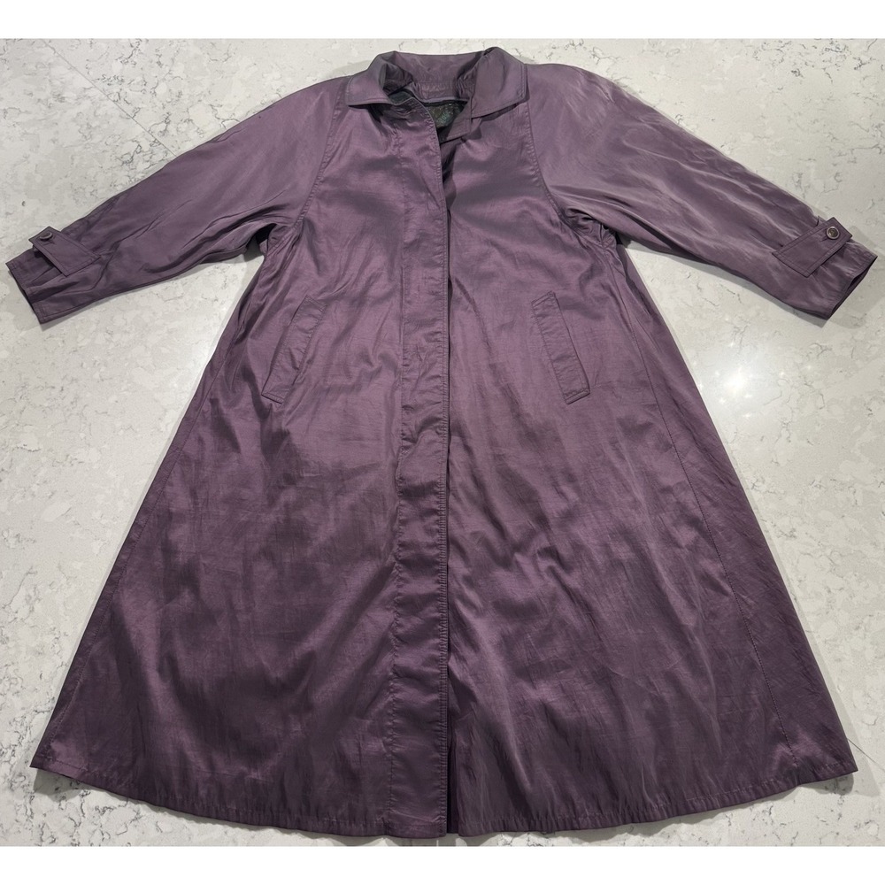 VTG 80s London Fog Trench Coat Womens 4 REG Purple 3M Thinsulate‎ Made In USA